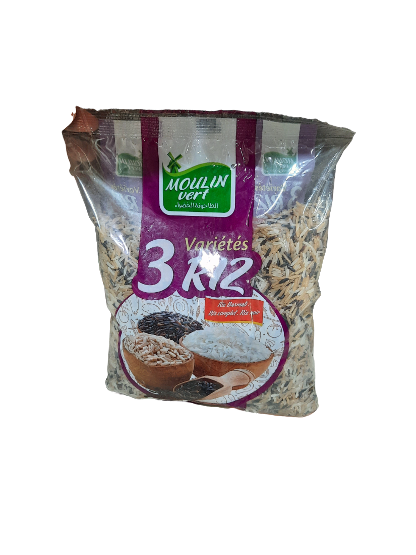 Riz 3 variétés Moulin Vert- 900g