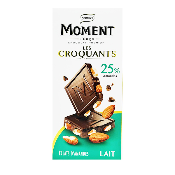 Chocolat au lait Moment - Les Croquants 25% éclats d'amandes