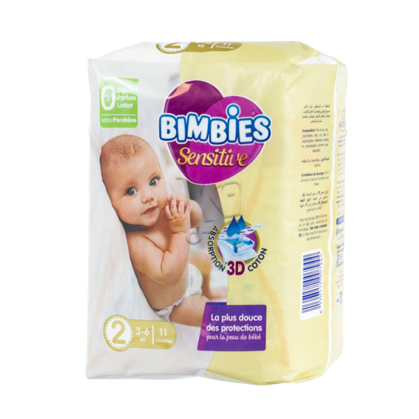 Couches bébé Bimbies Sensitive - N2 - 11pcs