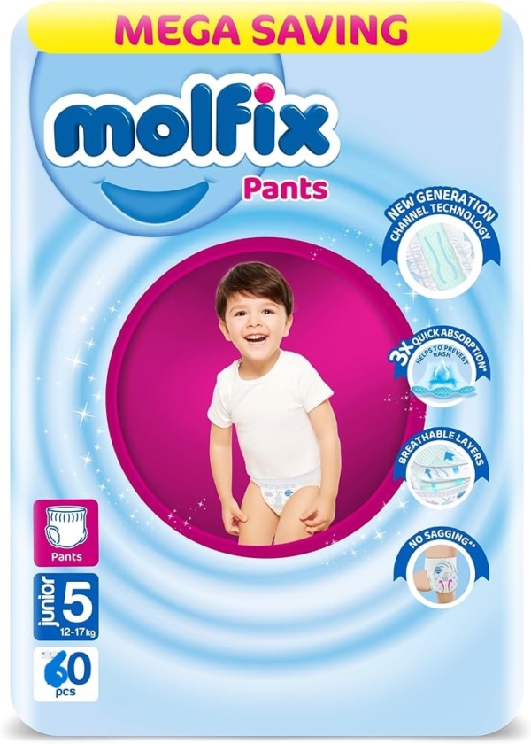 Couches culottes bébé Molfix Pants - N5 - 60pcs