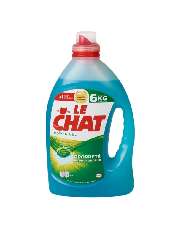 Liquide linge Le Chat Power gel - bleu - 2.5L