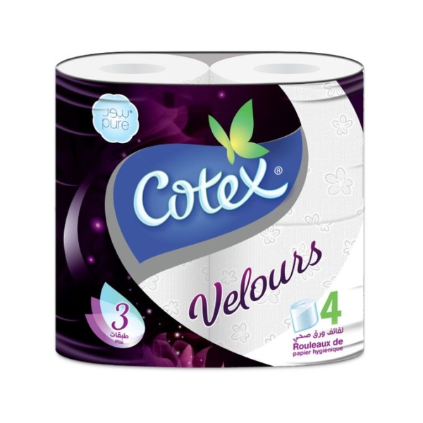 Papier hygiénique Cotex velour - 4 pcs