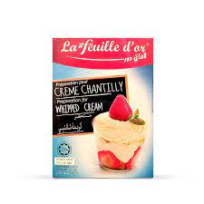 Préparation pour Crème chantilly La Feuille d'Or - Fraise - 75g