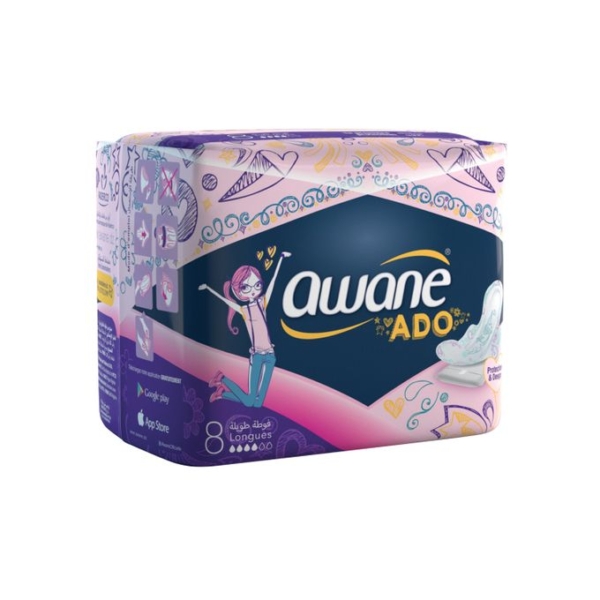 Serviettes Hygiénique Awane Ado - Longues - 8pcs